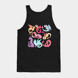 Cute colorful fantasy dragons Tank Top